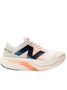 New Balance SuperComp Elite v4 Race Running Shoes size 9 white/angora/hot mango